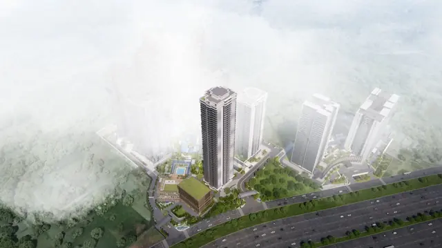 Krisumi City aerial skyline