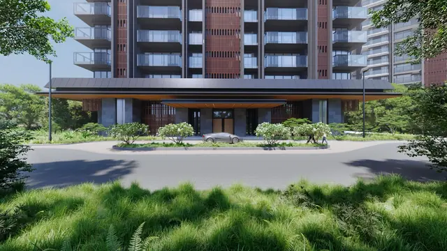 Krisumi Waterside Residences tower entrance