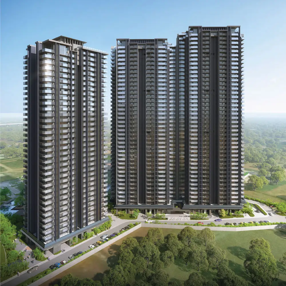 Waterside Residences towers and landscaping